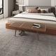 preview thumbnail 33 of 36, LeisureMod Inwood Modern Slatted Platform 5 Foot Wood Bench
