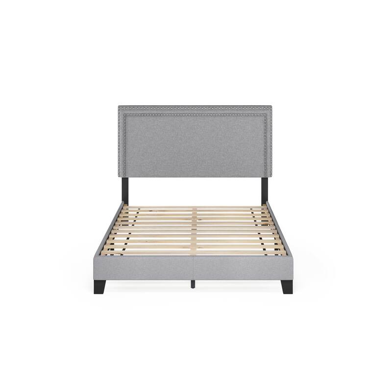 Furinno Laval Double Row Nailhead Bed Frame
