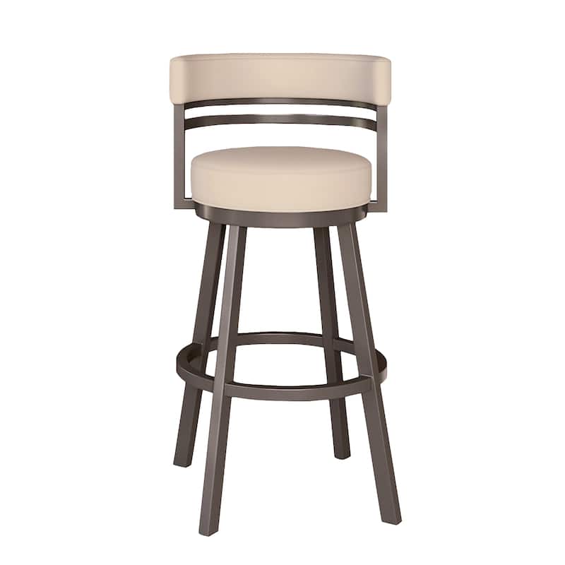 Tempo Furniture Ambridge Swivel 26" Counterstool/30" Barstool by Furnish Theory - Bar Height - Flintrock Grey & Daisy
