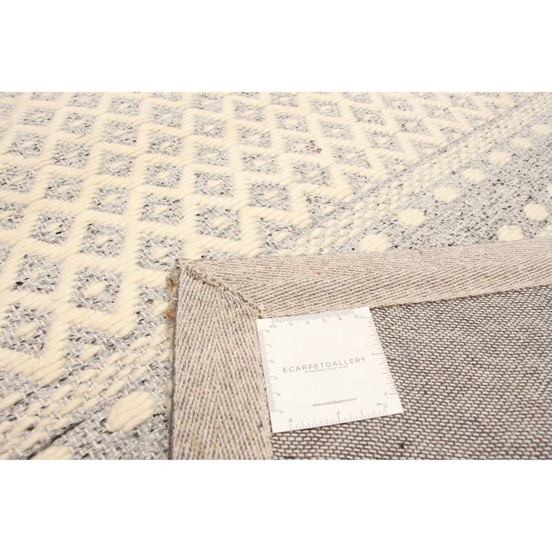 ECARPETGALLERY Hand Tufted Sienna Cream Wool Rug - 6'6 x 9'8