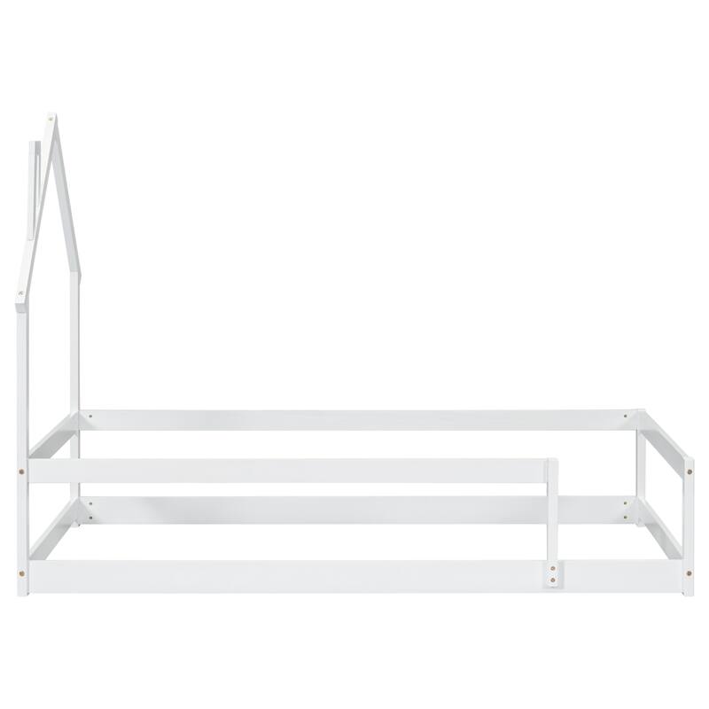 House-Shaped Headboard Floor Bed Platform Bed Kids Bed,Twin Size