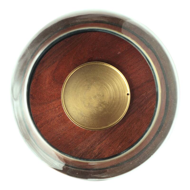 Decorative 12 Inch Candle Holder Hurrican with Rounded Glass Cover