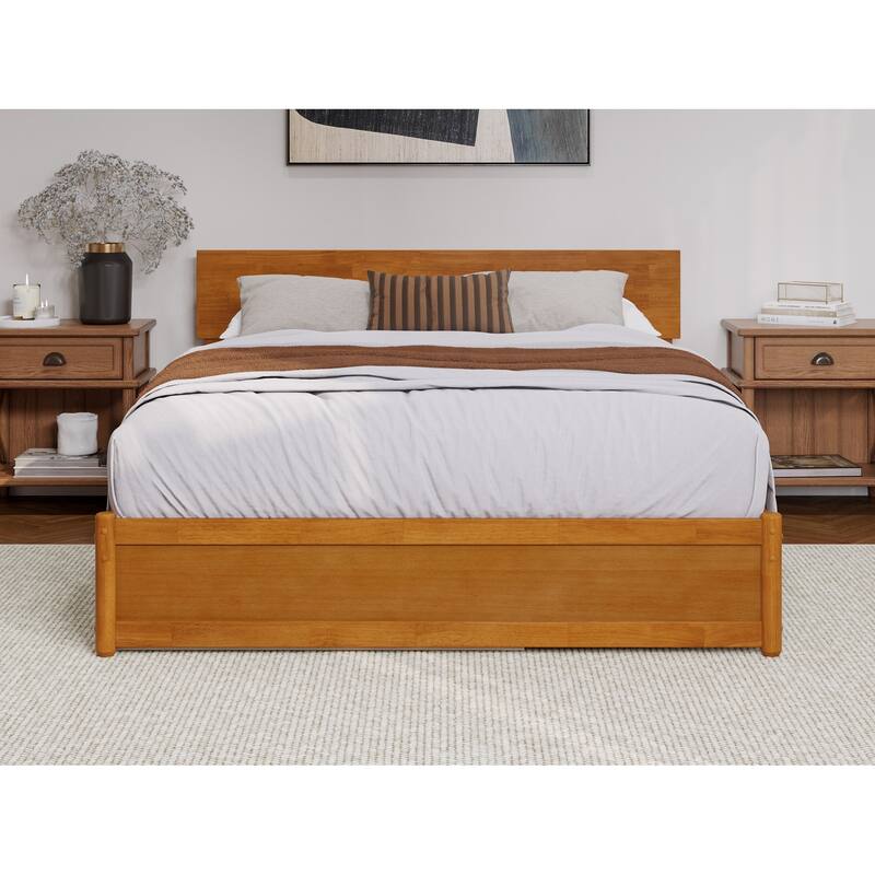 Wesley Platform Bed with Panel Footboard and Twin XL Trundle