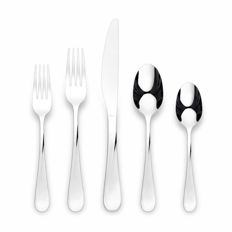Ornative NOA 18/0 Stainless Steel Mirror Flatware Set - 45 Pieces Set
