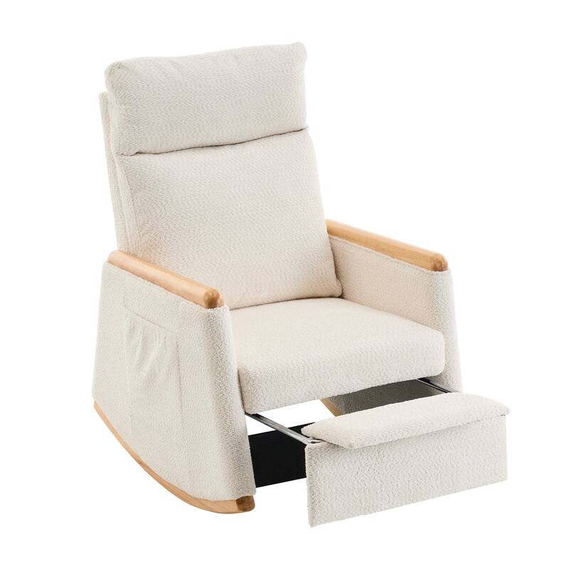 Upholstered Rocking Chair - Beige