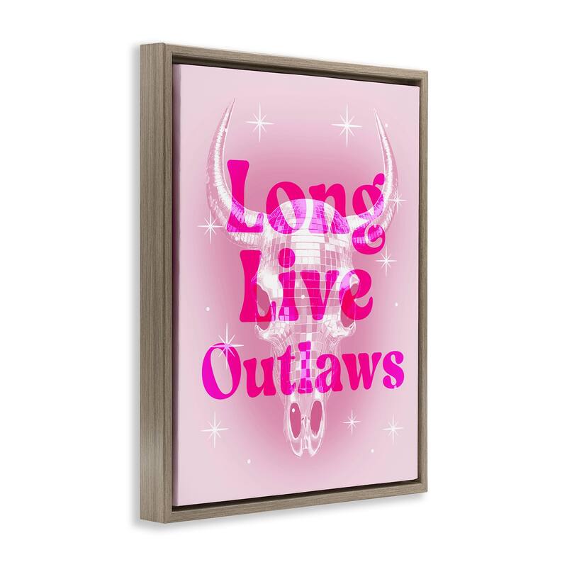 Stupell Glam Long Live Outlaws Framed Floater Canvas Wall Art Design By Lil' Rue