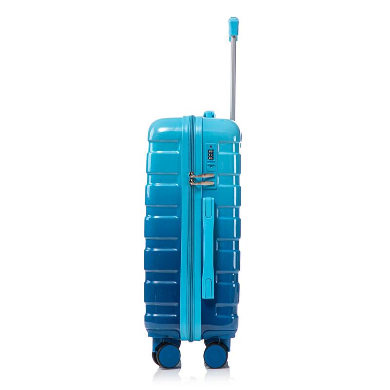 14In 20In 2 pcs in PC Spinner Wheel Luggage, Carry on Suitcase, With Gradient Color and Combination Lock
