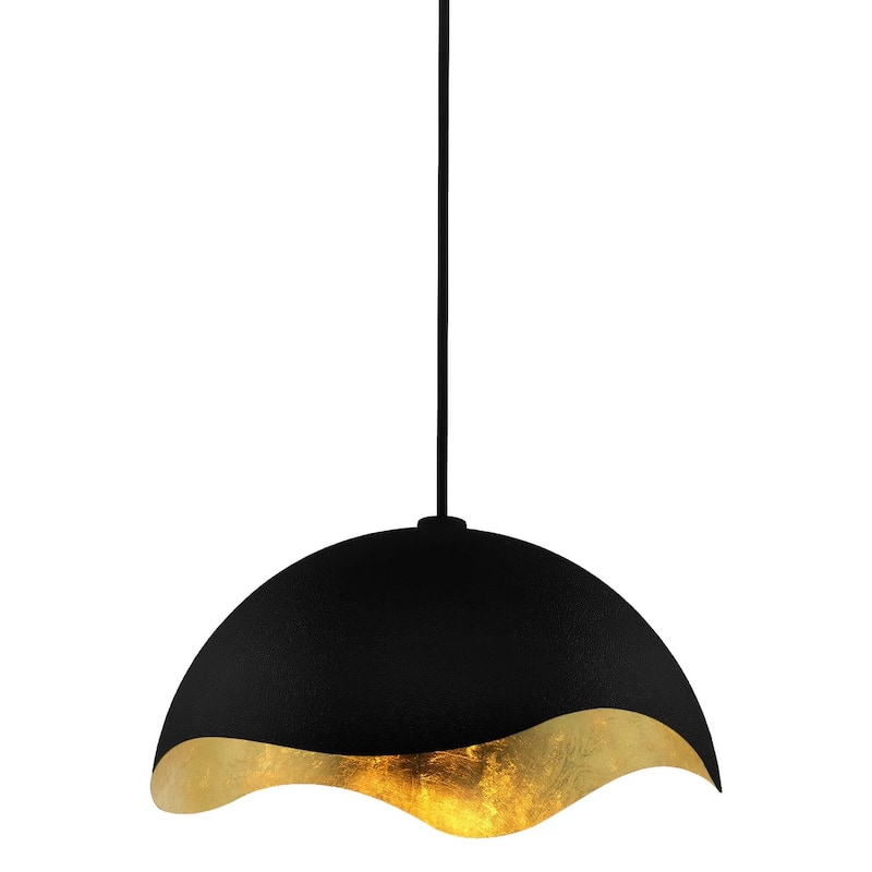 Kovacs P1915 Eclos 24" Wide Pendant - Coal / Gold Leaf