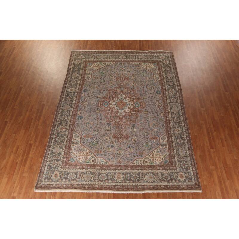 Traditional Tabriz Persian Vintage Area Rug Hand-Knotted Wool Carpet - 9'3"x 12'5"