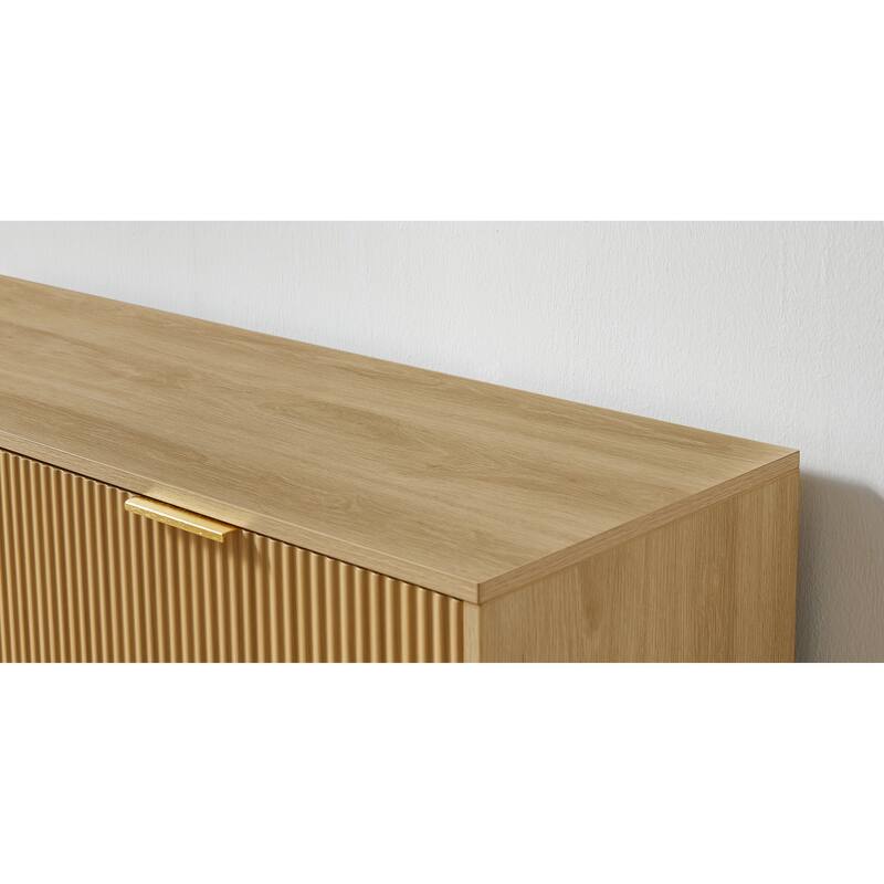 Double Dressers with Wavy Shape Drawers, Multifunctional Clothing Organizer, Accent Storage Cabinet with 5 Supporting Legs