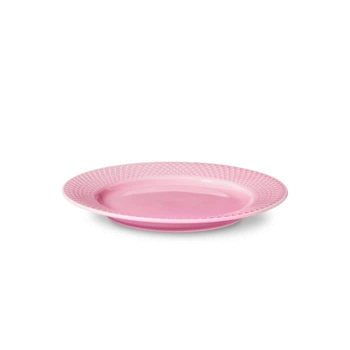 Lyngby Porcelæn Rhombe Color Lunch Plate, Rose - Ø: 8.3"