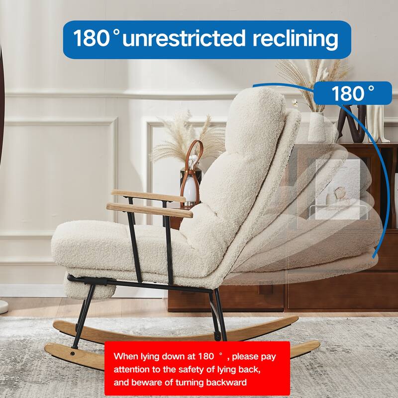 Chichoice Modern Accent Rocking Chair with Footrest, Nursery Glider Rocker with Side Pocket