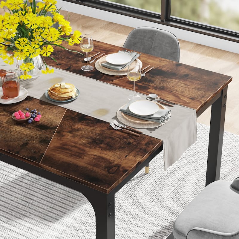 78.74 Inches Modern Dining Table for 8-10, Rectangular Kitchen Table - 78.7"W x 39.4"D
