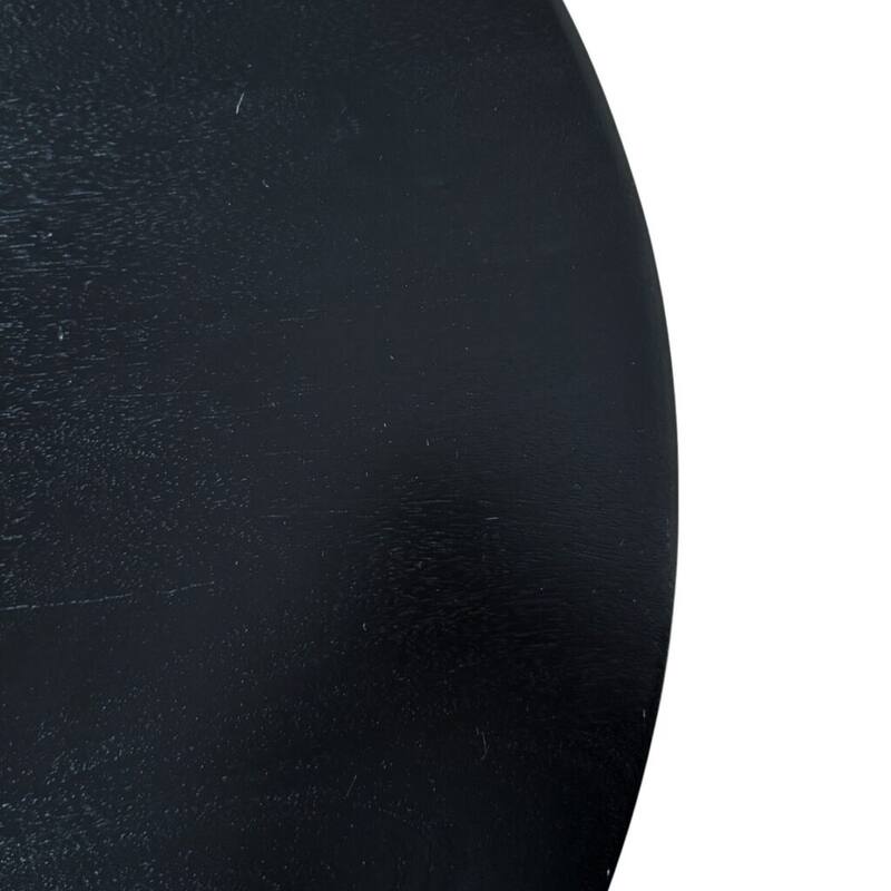 Harmony Groove Dining table - Round Mango Wood Top with Black-Honed Finish