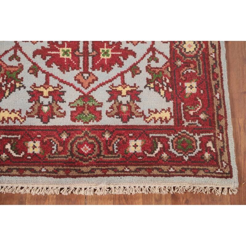 Light Blue Heriz-Serapi Accent Rug Hand-Knotted Oriental Wool Carpet - 2'11"x 4'11"