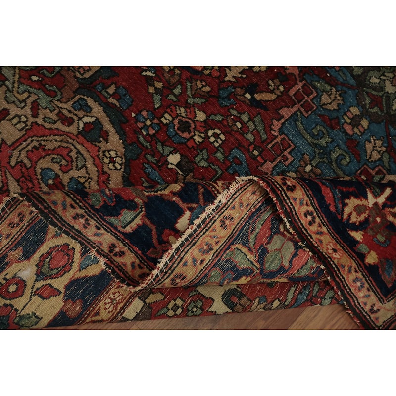 Hand Knotted Oriental 100% Wool Carpet Traditional Floral Navy Blue & Blues Bakhtiari Area Rug - 6' 6'' X 5' 2''