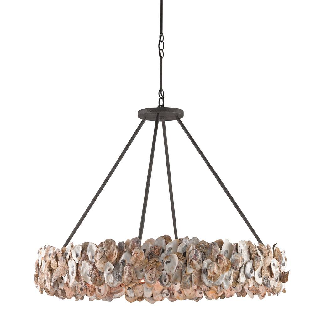 Currey & Company Oyster Chandelier - 28.25"h x 38"dia