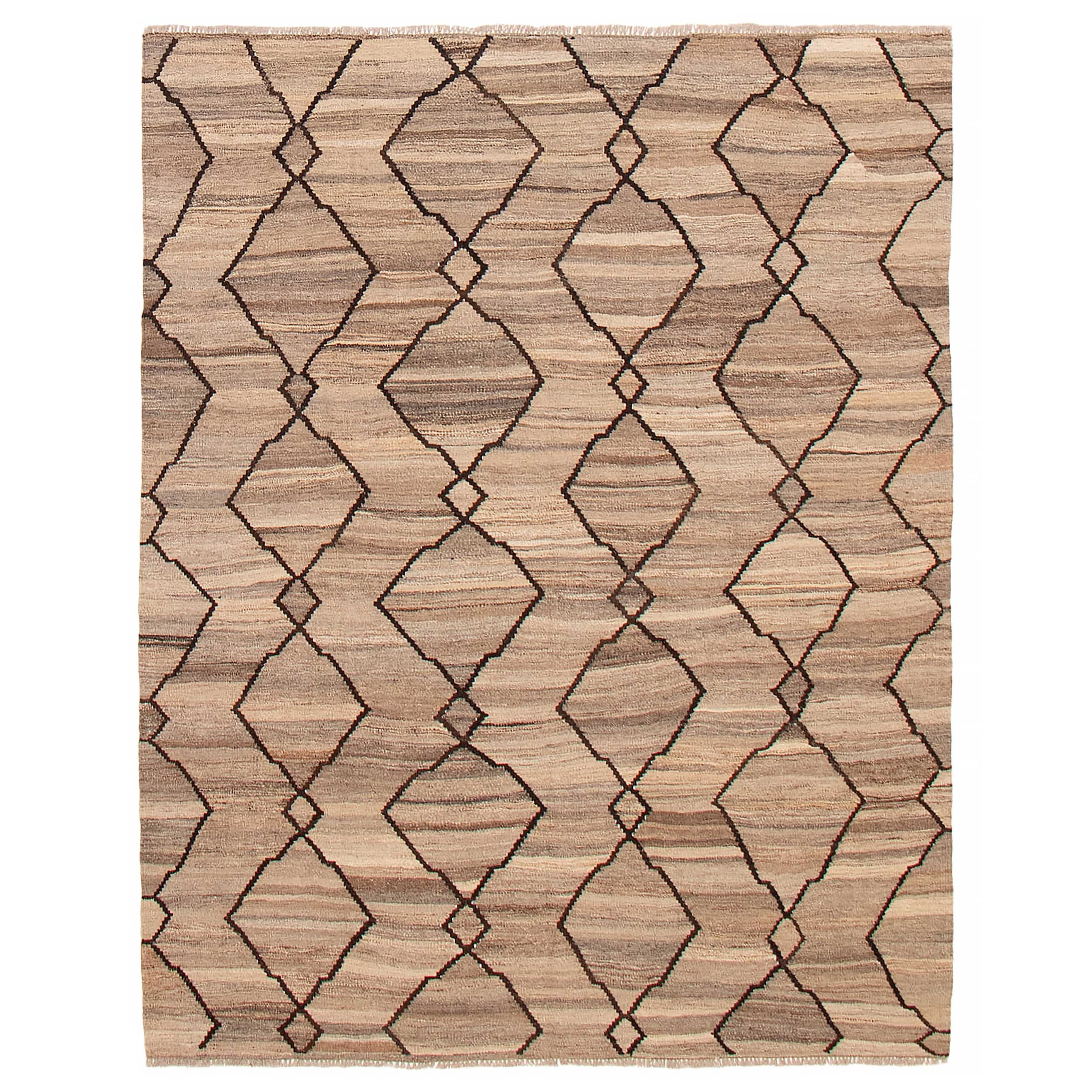 Sivas Taupe Kilim 6'1" x 7'10" - 6'1 x 7'10