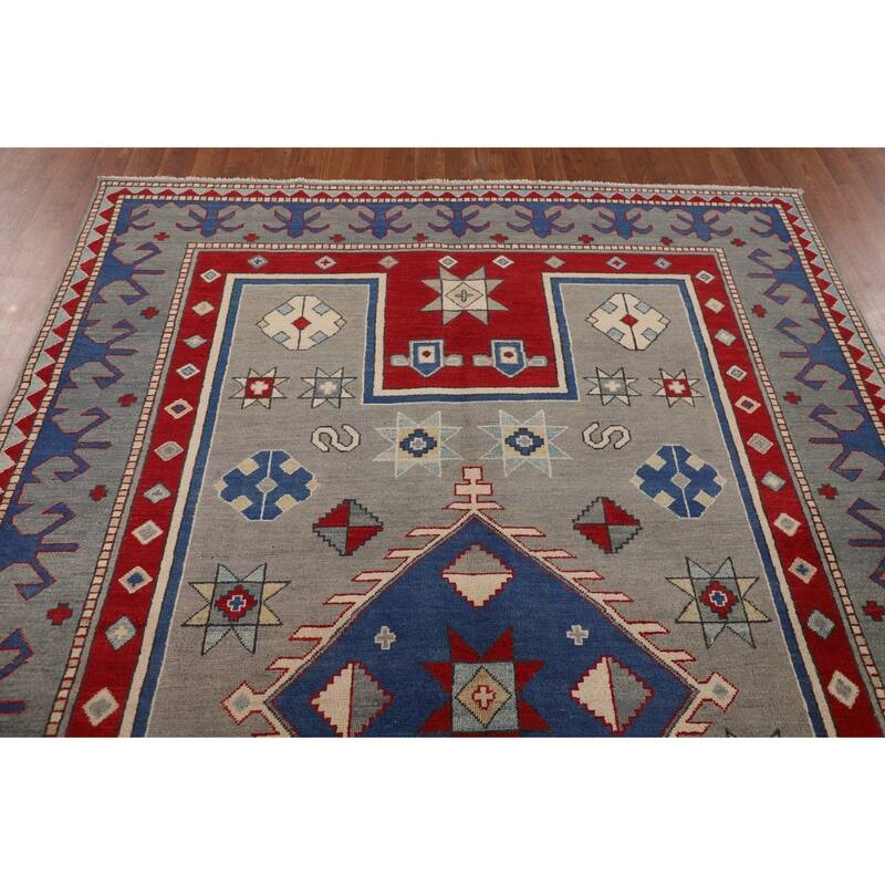 Kazak Oriental Area Rug Handmade Wool Carpet - 5'11" x 8'11"