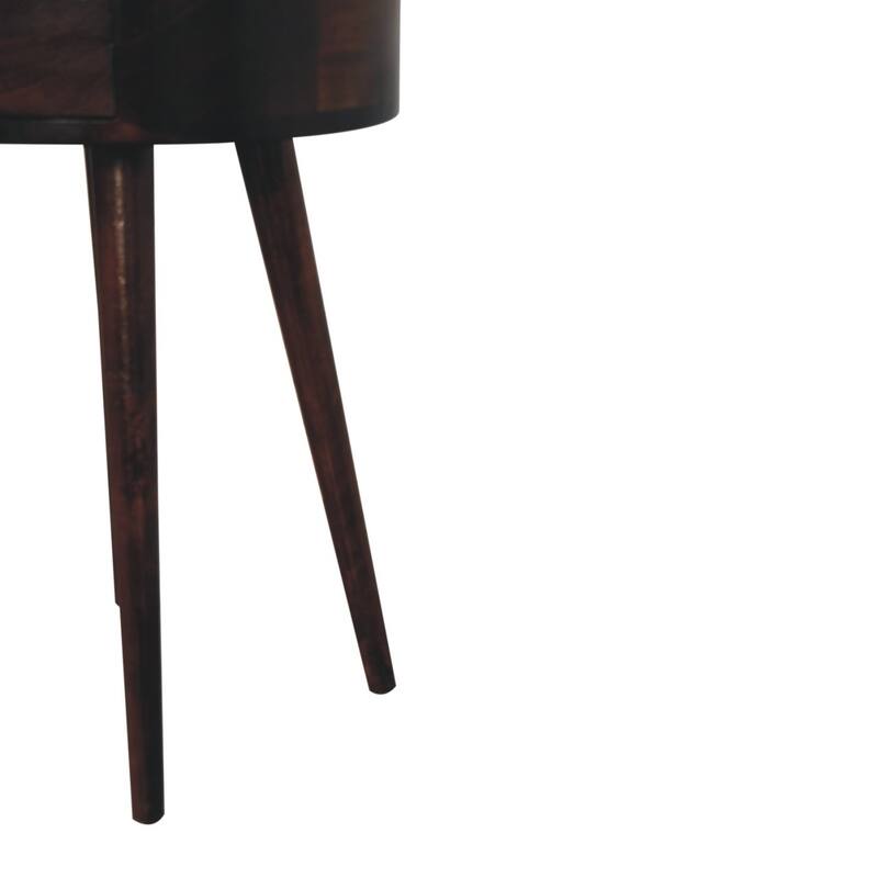 Artisan Furniture Solid Wood Nordic California Walnut Circular Shaped Bedside