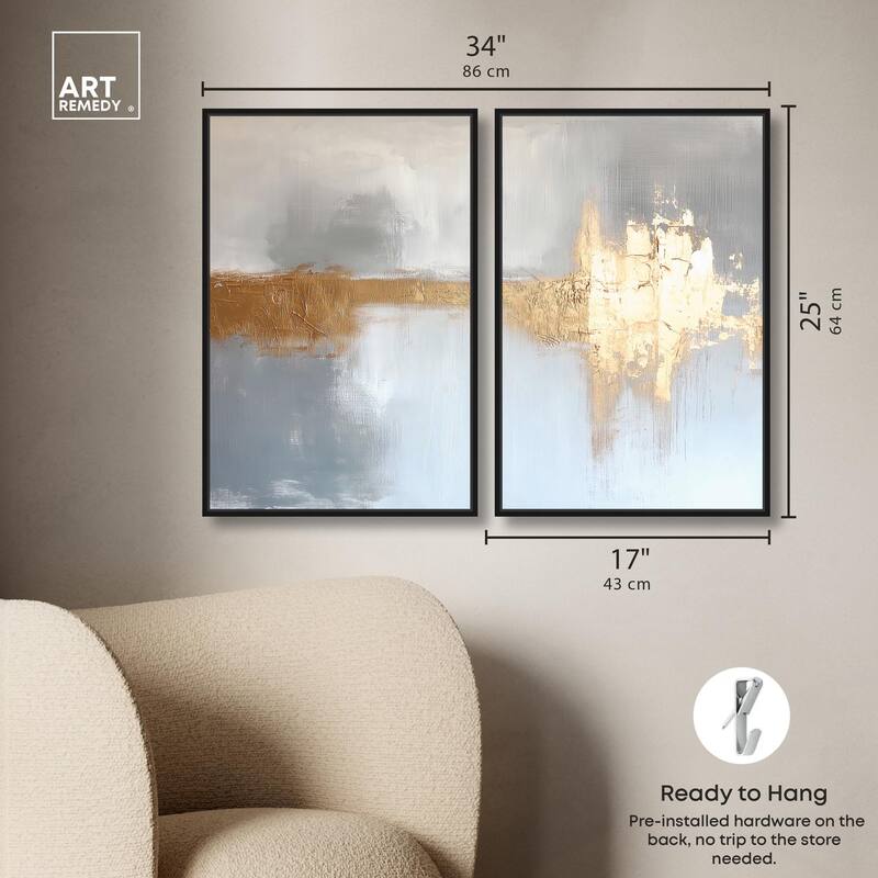 Serenity in Gold I Canvas Set of 2 by Art Remedy