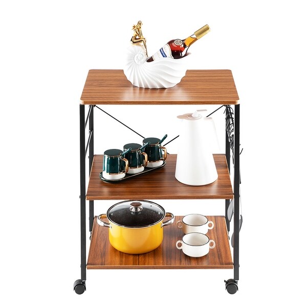 Shop Kitchen Microwave Cart 3-Tier Utility Cart Vintage ...