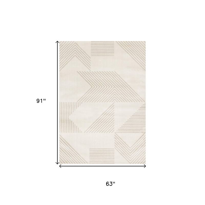 HomeRoots Geometric Modern Rectangle Area Rug - 5' X 8'