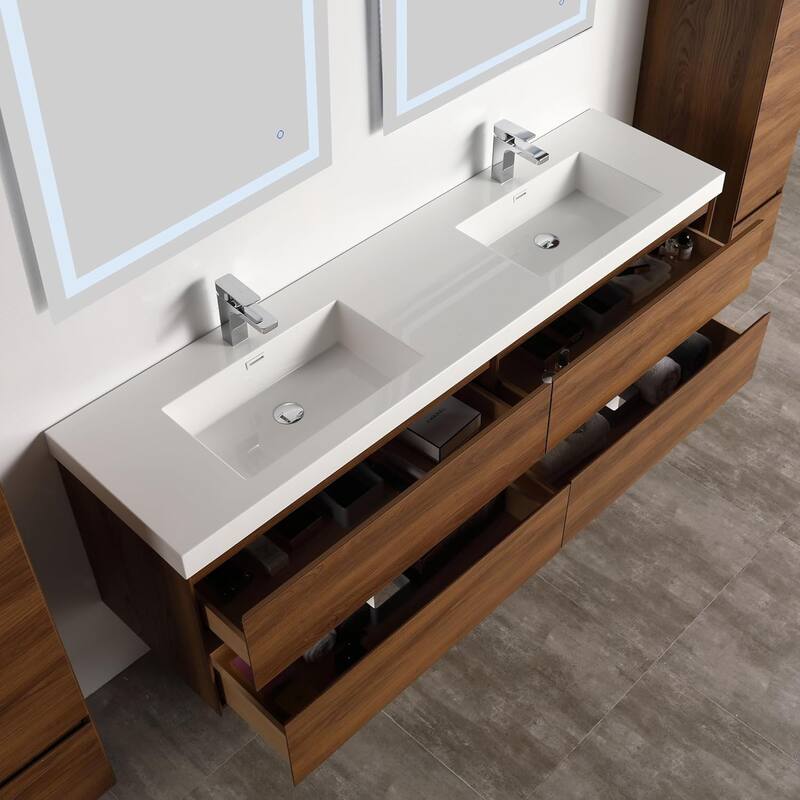 Blossom Assisi 72 Inch Wall Mounted Bathroom Vanity with Sink