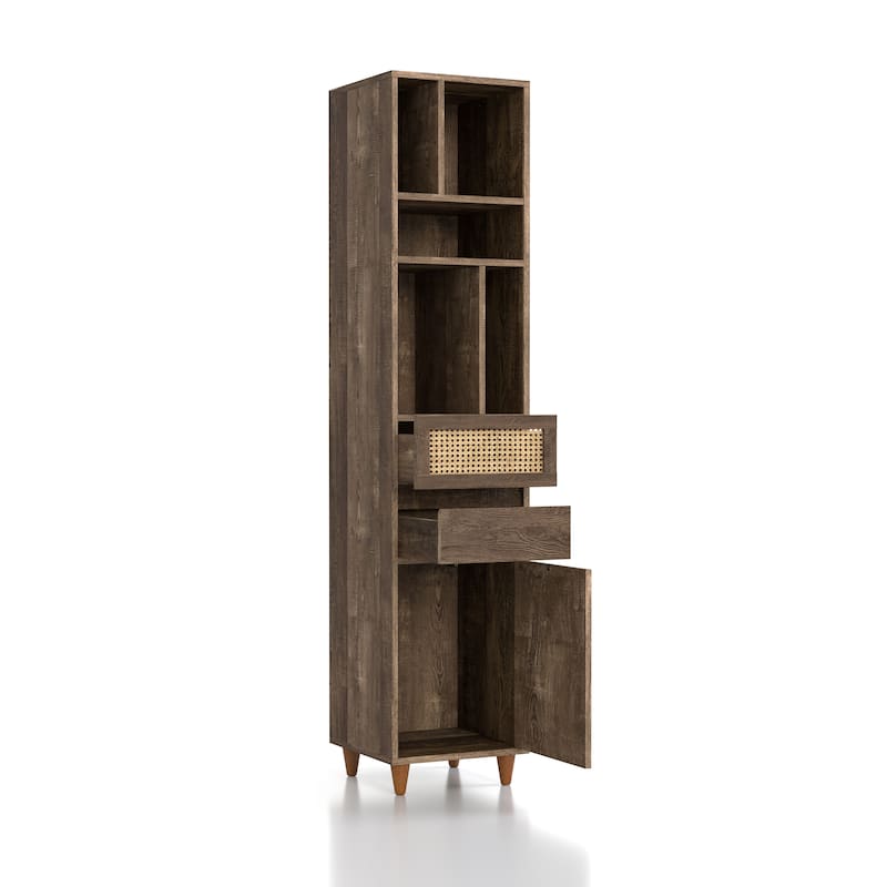 Santee Mid-Century Modern Storage Media Tower by Furniture of America