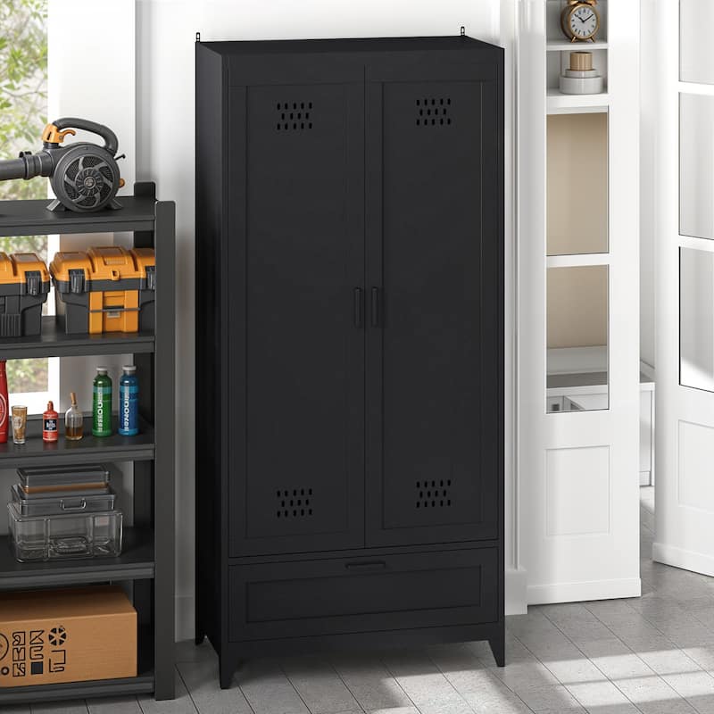 Moasis 71" Tall Metal Storage Cabinet with Doors and Adjustable Shelves