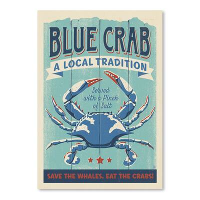 Americanflat - Blue Crab by Anderson Design Group - 16"x20" Poster Art Print