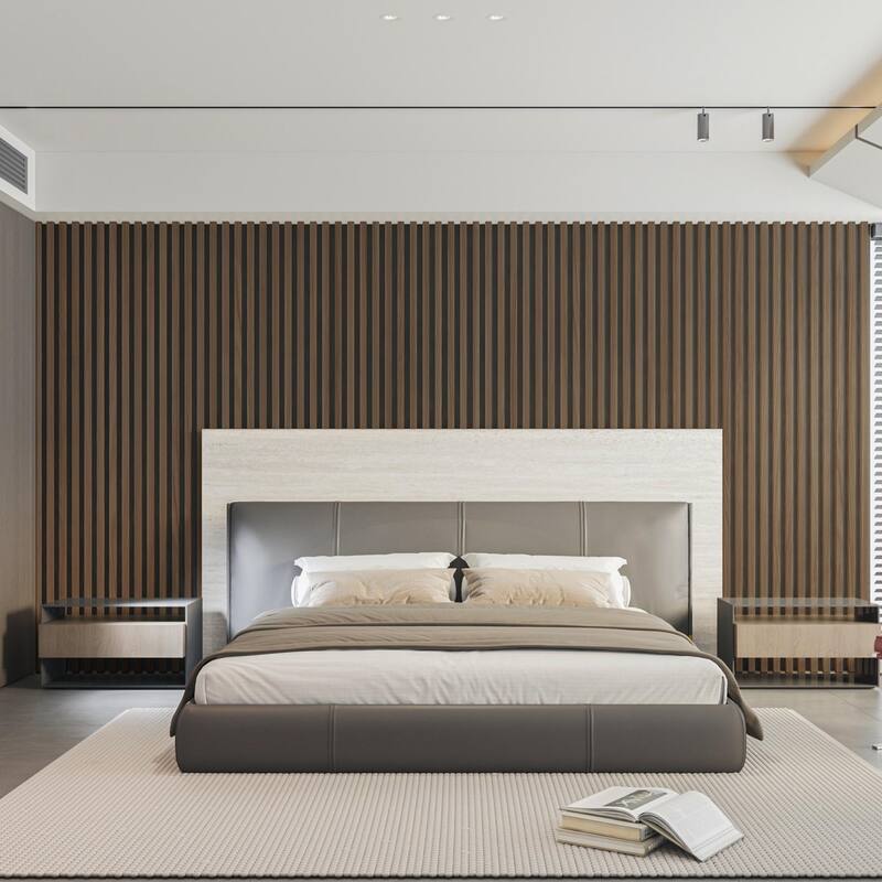 4 Panels 93"x12" MDF Slat 3D Wall Paneling Cover 31 Sq.Ft. - N/A