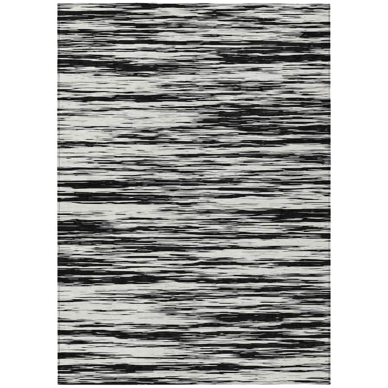 Machine Washable Indoor/ Outdoor Casual Ombre Chantille Rug