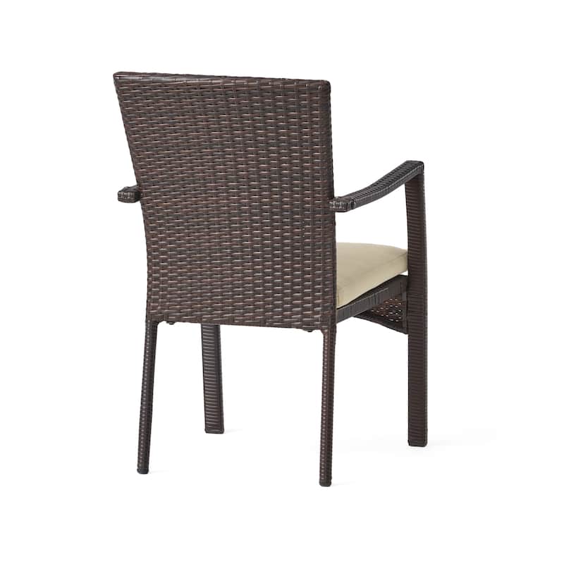 Ferris Acacia Wood and Wicker 5-piece Dining Set by Christopher Knight Home