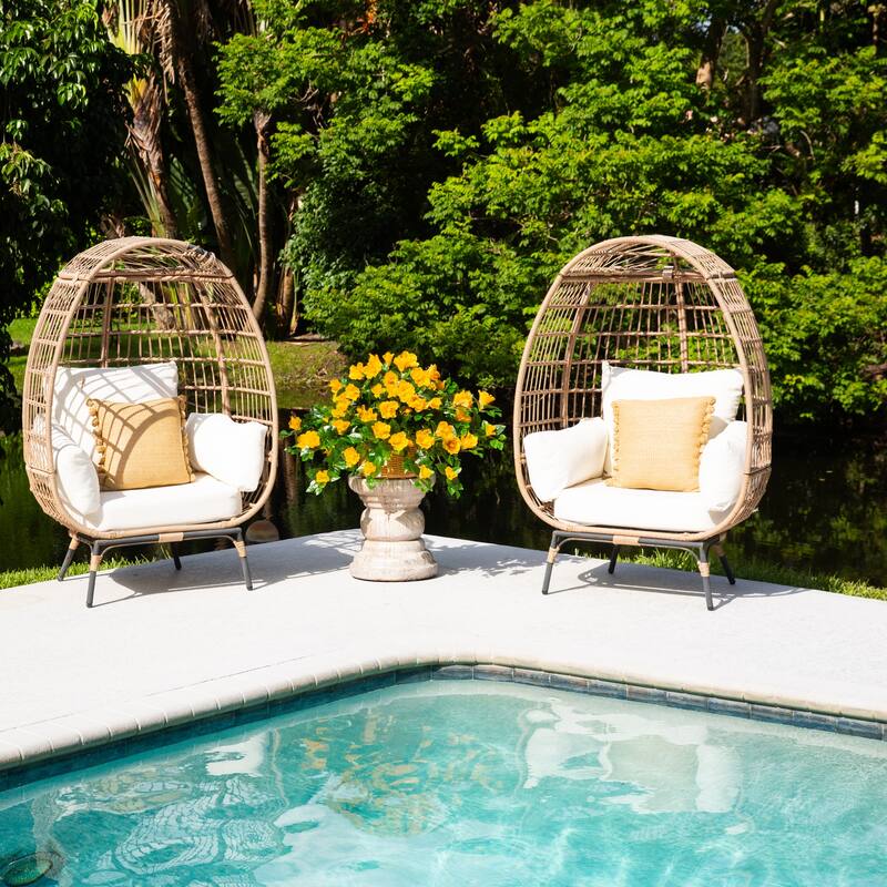 24-in UV Resistant Artificial Hibiscus Hanging Plant - Set of 2