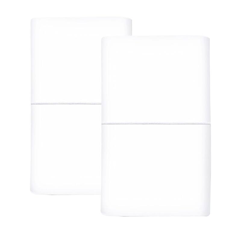 Feather & Stitch 500 Thread-Count Pillowcases - King/ Pillowcase - Solid White