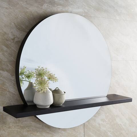 Solace 22" Mirror and Shelf in Midnight Oak