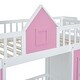 preview thumbnail 6 of 8, Impression & Elegant Twin over Twin Bunk Bed Turn into Upper Bed and Down Desk, Changeable Table, Fun Place For Kids, Pink