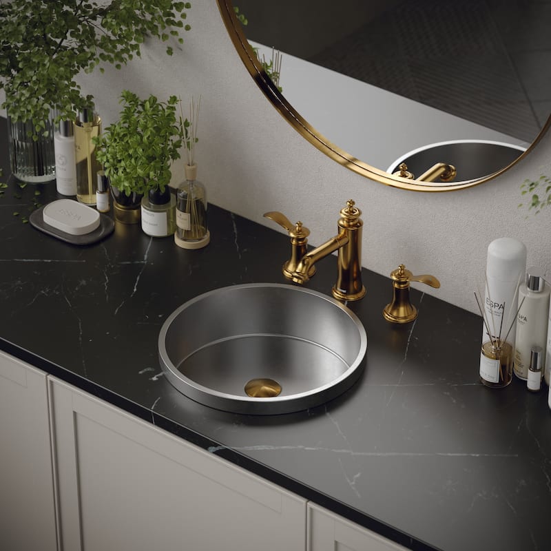 Karran USA CCT100 Cinox 15" Circular Stainless Steel Drop In Bathroom