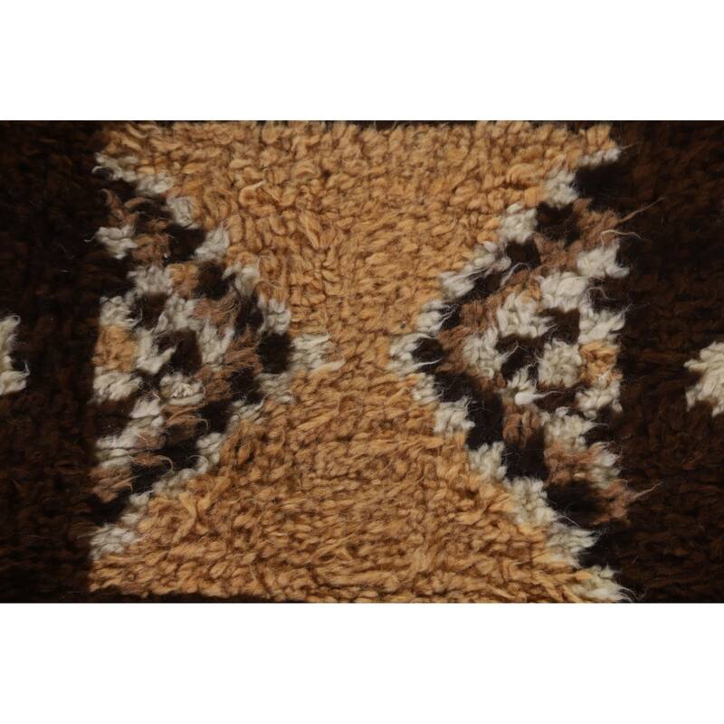 Vegetable Dye Kurdish Runner Rug Handmade Turkish Wool Carpet - 3'4"x 10'7"