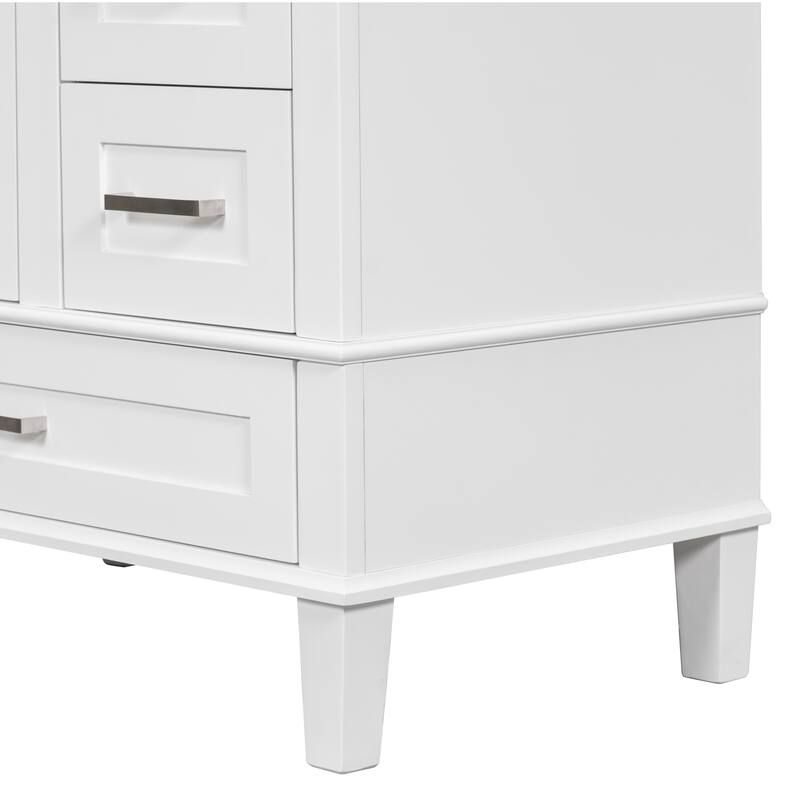 GDFStudio - Iris Wood & Ceramic Modern 30" Bathroom Vanity with Sink, Soft-Close Door & 3 Drawers