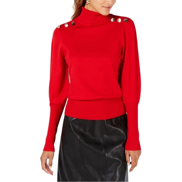 XOXO Womens Puffed Pullover Sweater, Red, Large. Opens flyout.