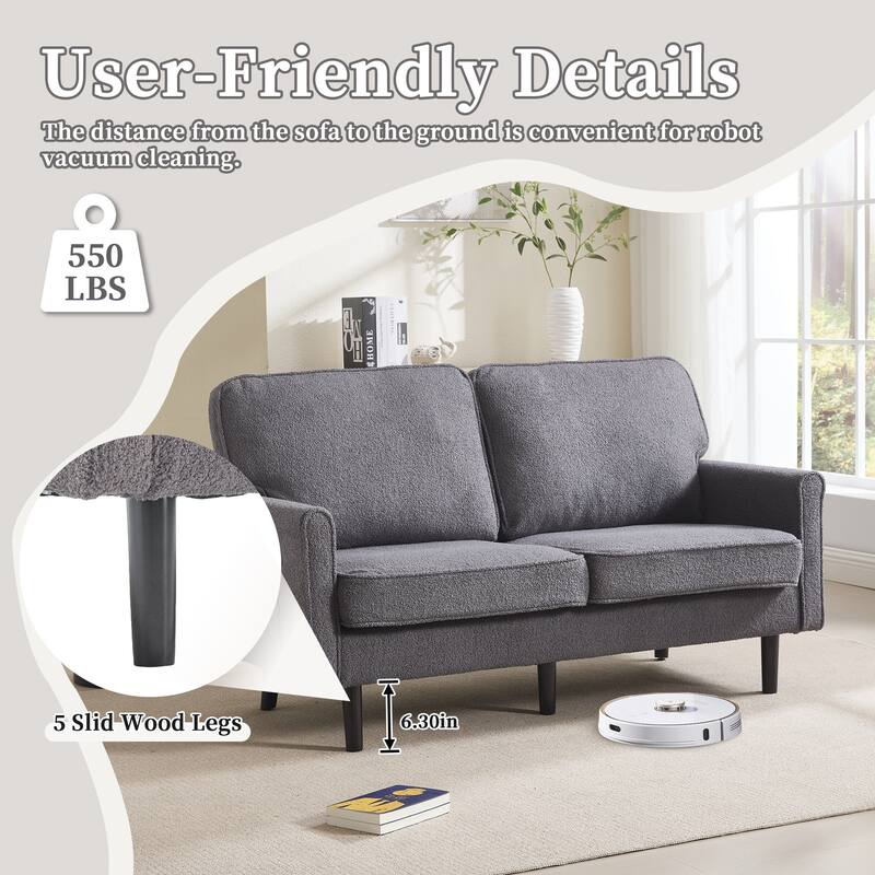 Multifunctional 2-Seater Loveseat Couch with USB & Charging Ports, Sofa Couch Lounge Sofa with Armrests