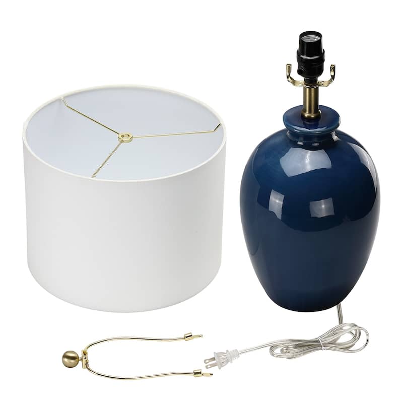 Ceramic Table Lamp with White Shade