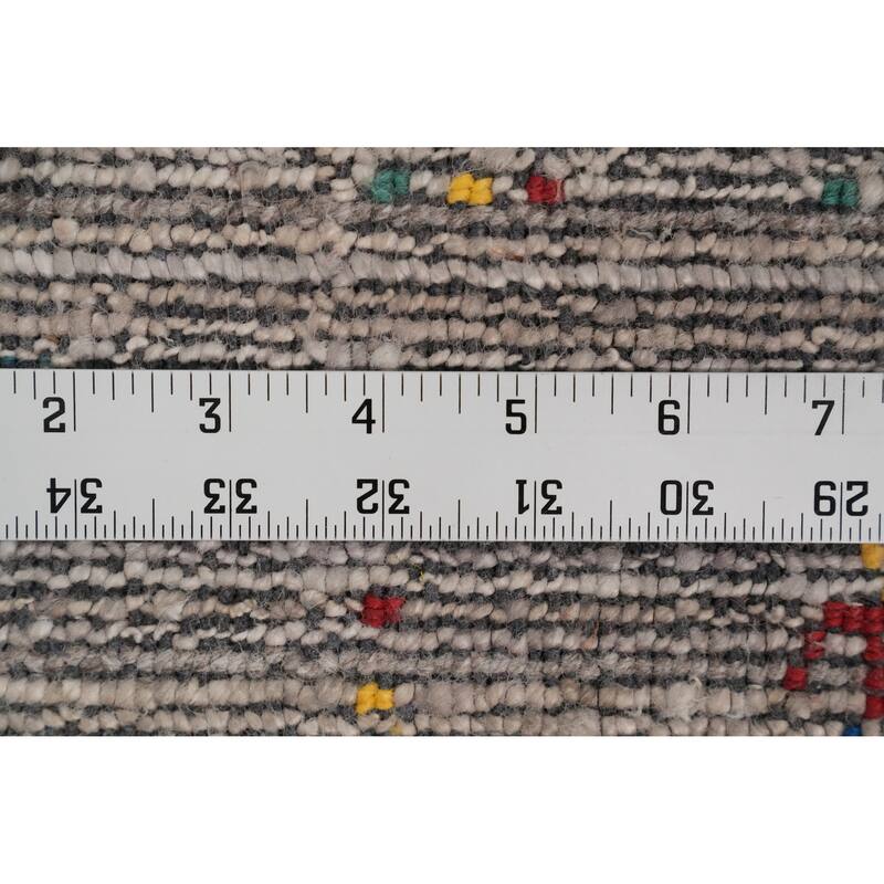 Hand Knotted Oriental Viscose Silk Carpet Tribal Animal Pictorial Greys & Charcoal Gabbeh Area Rug - 11' 8'' X 5' 0''