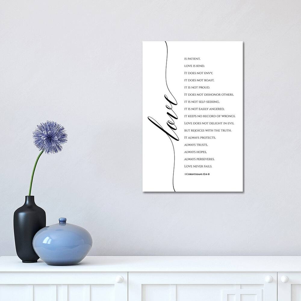 iCanvas "Love Is Patient, Love Is Kind, 1 Corinthians 13 -4-8" by Eden Printables Canvas Print