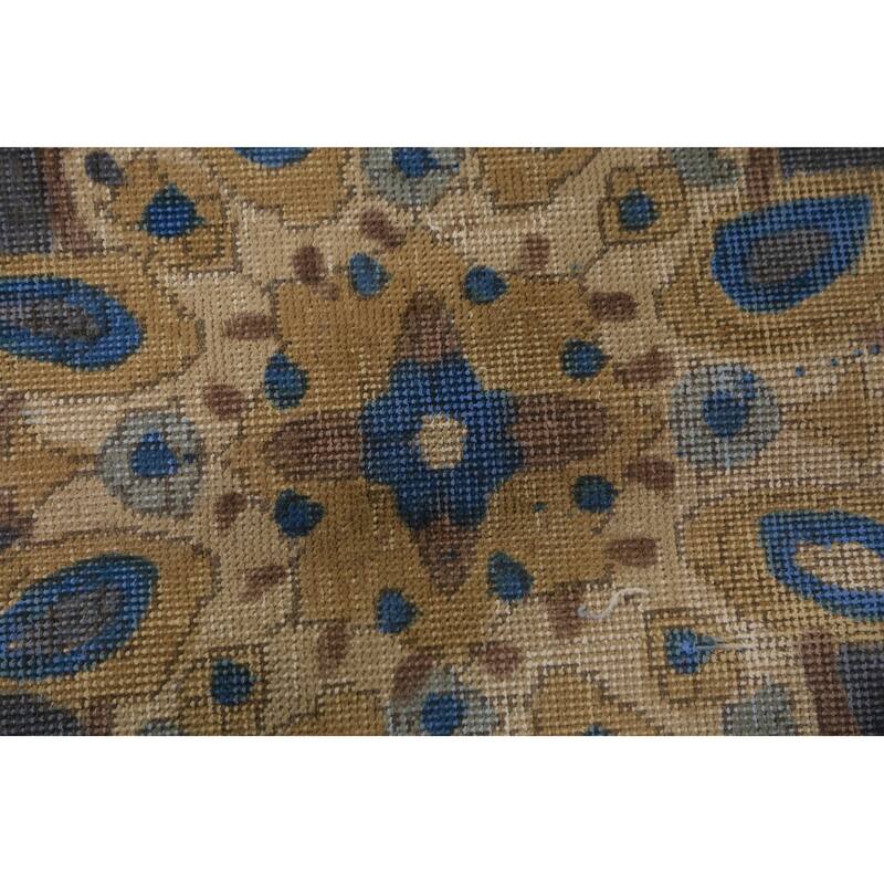 Blue Tabriz Persian Area Rug Oriental Floral Hand-Knotted Wool Carpet - 7'10"x 10'9"