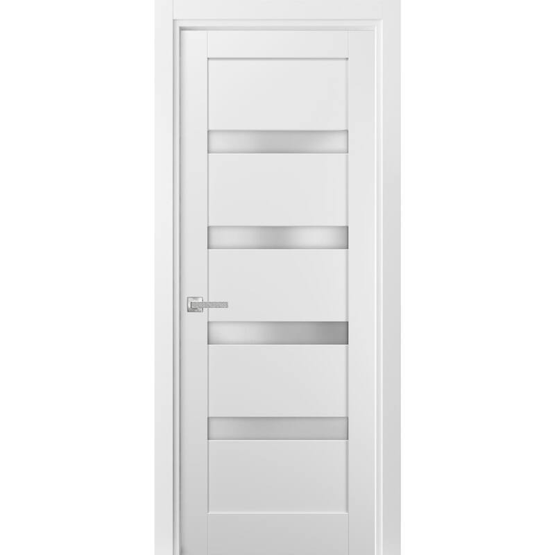 Pantry Kitchen Lite Door Hardware / Quadro 4113 White Silk Frosted Opaque Glass