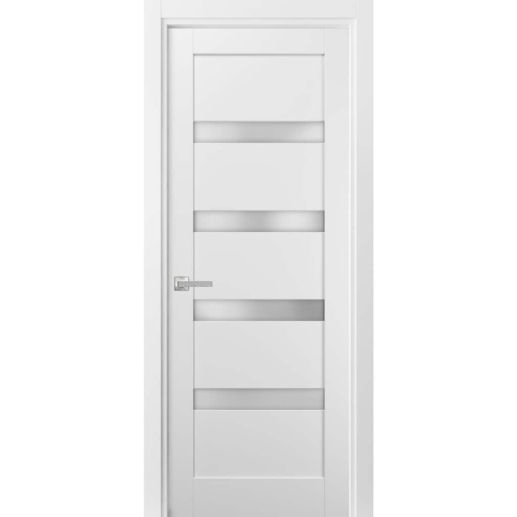 Pantry Kitchen Lite Door Hardware / Quadro 4113 White Silk Frosted Opaque Glass