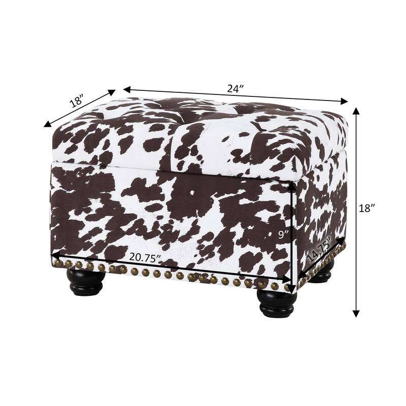 Upholstered Storage Ottoman with Hidden Compartment and Cushion Top for Seating, Storage and Stylish Décor